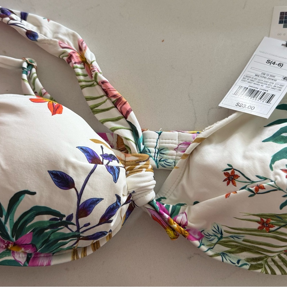 Shade & Shore Floral Bikini Swim Bikini Top